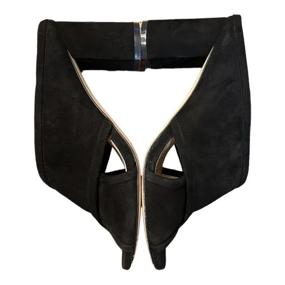 STUART WEITZMAN Suede Criss-Cross Block Heel Mule Sandals Size 7.5 - Picture 7 of 13